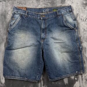 Timberland Carpenter Shorts Mens 36 Blue Denim Utility Workwear Medium Wash